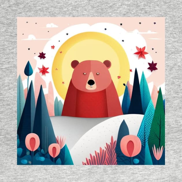 Cute Mountain Bear in Forest by Glitteringworld